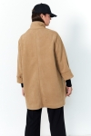 Manteau oversize en sergé effet daim double face