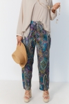 Satin print pants