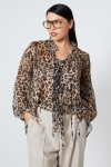 Panther print voile blouse