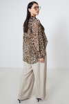 Panther print voile blouse