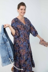 Bohemian long dress floral print eco-responsible fabric