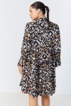 Animal print viscose midi dress