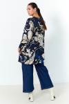 Jacquard printed tunic with raised floral pattern