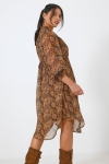 Dress lined in snake print voile.