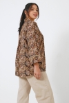 Snake print V-neck blouse