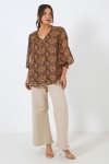 Snake print voile blouse.