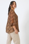 Snake print voile blouse.