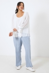 Plain voile blouse in overlay