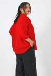 Plain voile blouse layered with a Mao collar