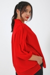 Plain voile blouse layered with a Mao collar