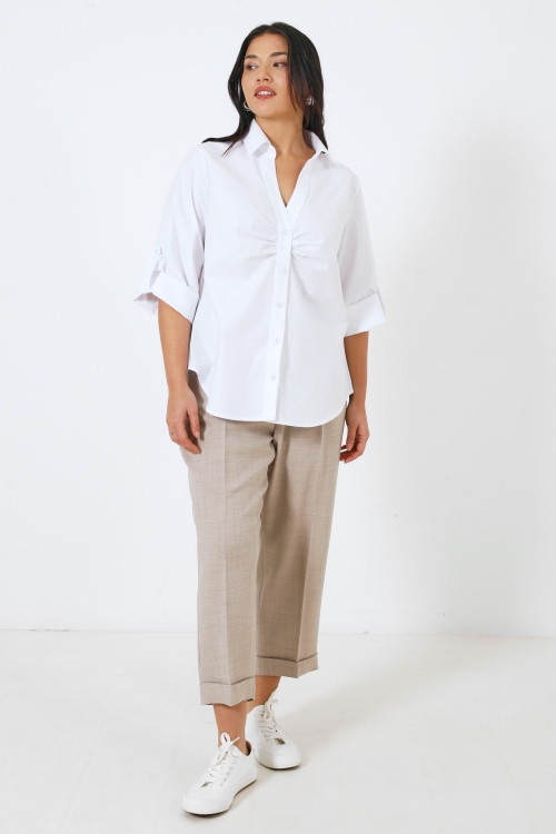 Plain cotton poplin shirt