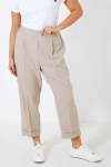 pantalon 7/8 uni avec un revers