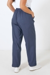 Plain elasticated straight pants 