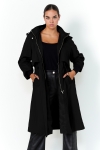 Long waterproof trench coat with hood