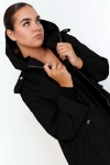 Long waterproof trench coat with hood