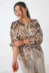 Zebra print voile shirt