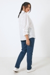 Plain embroidered cotton voile batwing shirt 