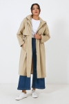 Trench long imperméable avec capuche