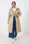 Long waterproof trench coat with hood