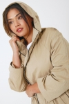 Long waterproof trench coat with hood