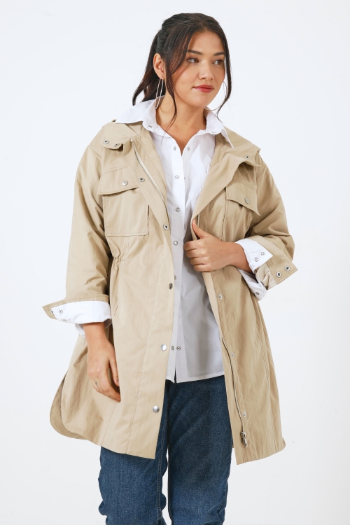 Waterproof lined parka with hood