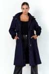 Long waterproof trench coat with hood