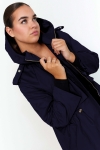 Long waterproof trench coat with hood