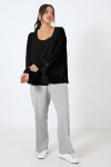 Plain voile blouse in overlay