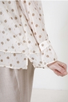 Blouse in voile with polka dot print overlay