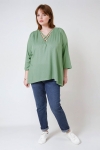 Plain fine knit tunic with v-neck