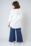 Embroidered cotton voile shirt