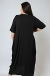 Long oversized dress in flowing knit 