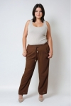 Plain viscose linen pants