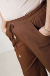 Pantalon en lin viscose uni