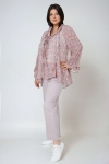 Flowing blouse in printed silk and viscose.  