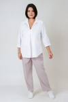 V-neck poplin blouse