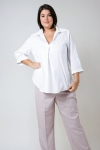 V-neck poplin blouse