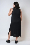 Long sleeveless ribbed knit dress.