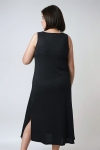 Long sleeveless ribbed knit dress.