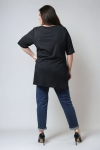 Long knitted tunic with square neckline