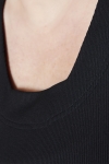 Long knitted tunic with square neckline