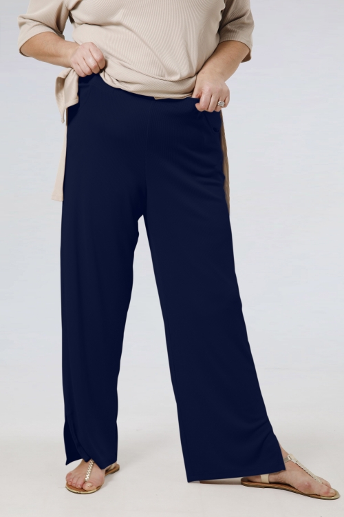 Plain ribbed pants