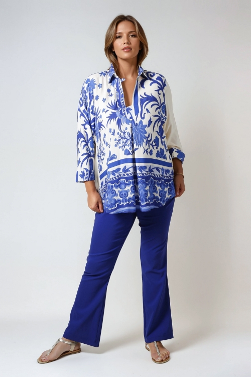 Blouse en viscose ecovero patch de deux motifs