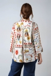 Blouse in printed viscose with flame print
