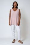 Double tank top in plain voile