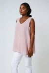 Double tank top in plain voile