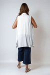 Cascading front ribbed knit vest