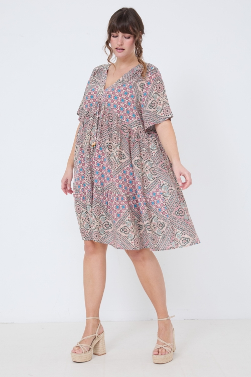 Robe mi-longue en crépe viscose ultra fluide