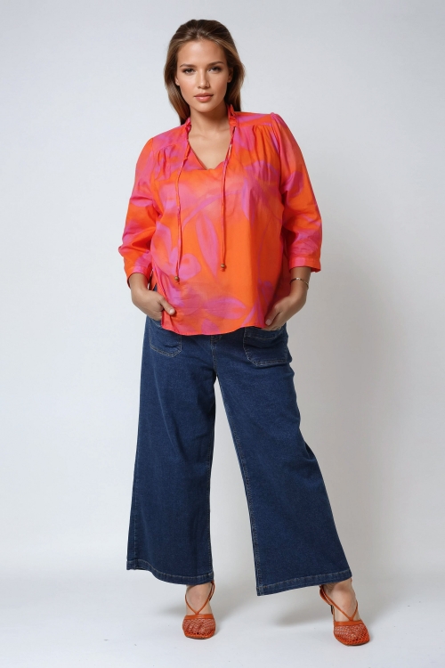 Blouse en voile de coton imprimé