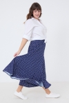 Ecovero viscose polka dot paneled skirt